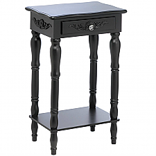 Black Side Table with Crystal Drawer Pull
