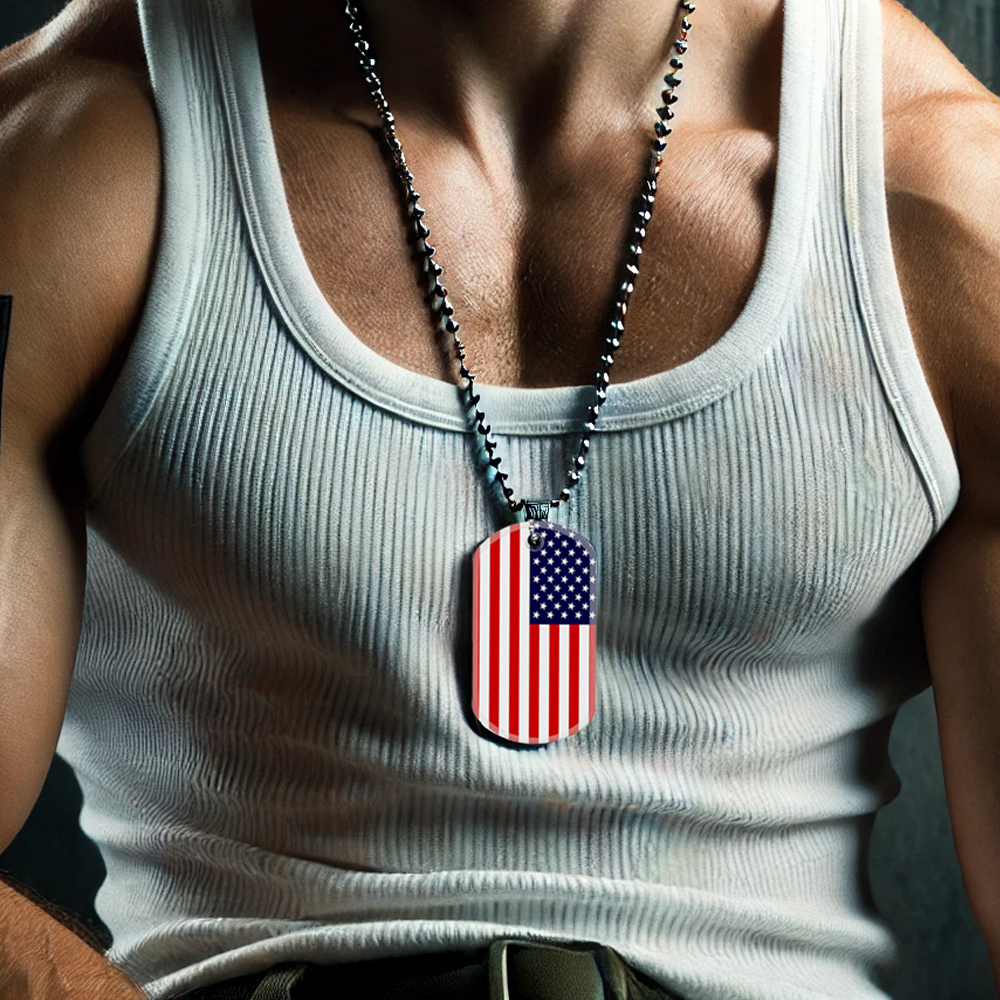 Country Flag Military Dog Tag