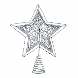 Metal Star Tree Topper - Sparkly Silver