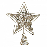 Metal Star Tree Topper - Sparkly Gold