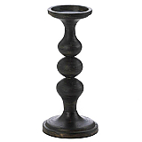 Artisan Wood Candle Holder - Carmona Black