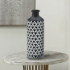 Black and White Geometric Porcelain Vase