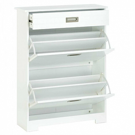 Two-Tier Shoe Rack Cabinet with Drawer