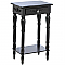Black Side Table with Crystal Drawer Pull