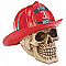 Skull with Red Firefighter Helmet
