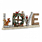 Rustic LOVE Sign with Christmas Wreath