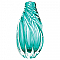 Spiral Twist Art Glass Vase - Ocean Aqua