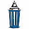 Blue Wood Candle Lantern with Stainless Steel Top - 20 inches